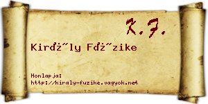 Király Füzike névjegykártya